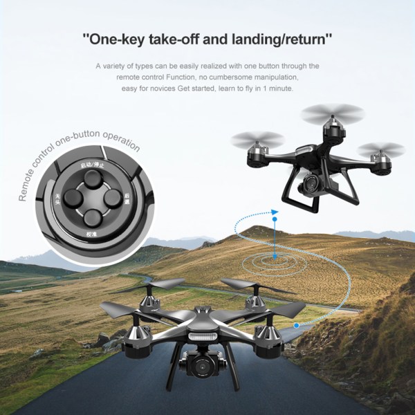 HD 4K-drönare-flygplan med huvudlöst läge Höjdhållare Quadcopters Kameraleksaker Födelsedagar Julpresent BK dual camera 1B