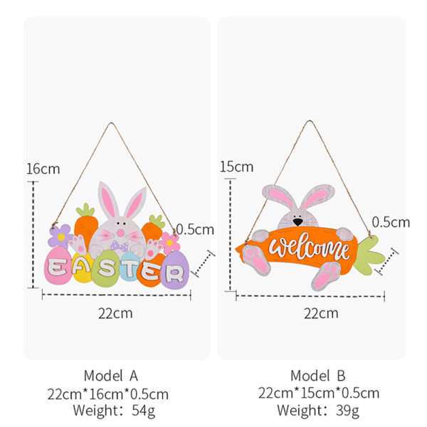 Trä påsk välkommen dörrskylt kanin kanin hängande dekor brev hänge säsongsbetonad heminredning A