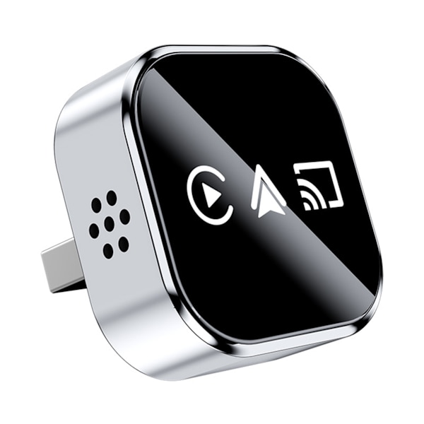 2-i-1 trådløs adapter konverterer kablet til trådløst for biler Plug & Play kompatibel med Androids Iphone For Android Silver