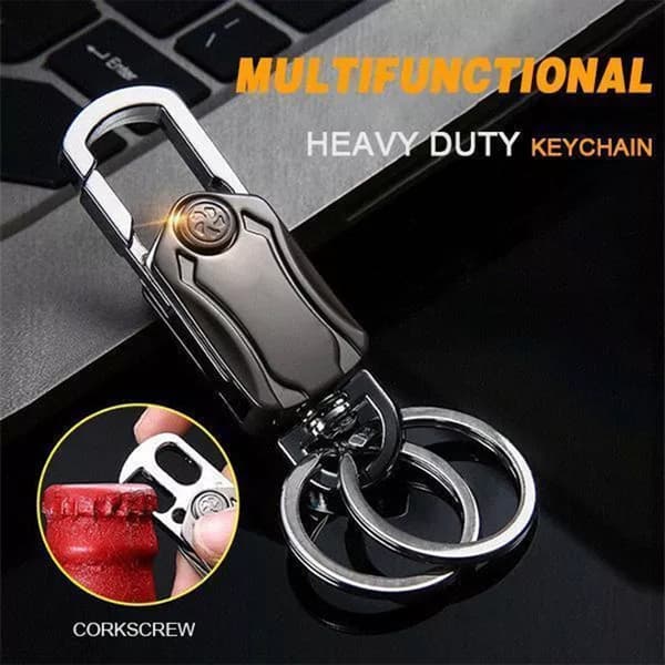 Multifunktionell nyckelring Korkskruv Heavy Duty Nyckelringar Flasköppnare Nyckelring Regular