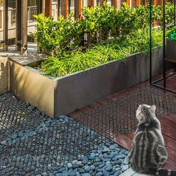 2 meter kattmattor med spikar Prickle strips Anti-kattgrävningspropp för trädgård Skydda växter Blommor