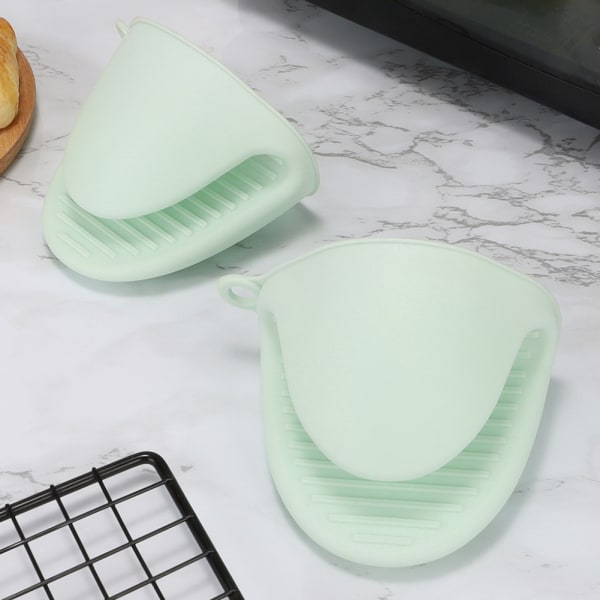 2 st Anti-scald silikon Ugnsvantar Värmebeständiga Slitstarka Nyp Vantar För Bakning Matlagning Dark Grey