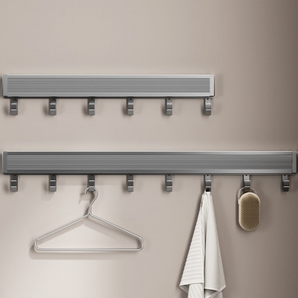 Infällbar utdragbar kläder Mesh Stor kapacitet Sparar utrymme Klädställ för balkong Grey Short