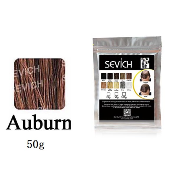 10 färger Förtjockning Hårfiberpulver 50g Hårfibrer Byggförlängningar Pulver Behandling för håravfall Auburn