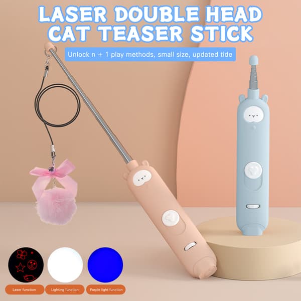 Teleskopisk Cat Pointer Toy USB Uppladdningsbar Infraröd Laser Light Funny Cat Stick Laser Pointer Blue