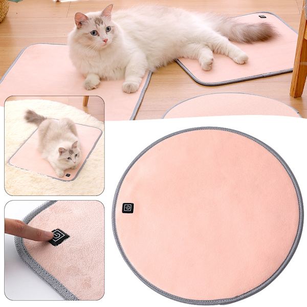USB Elvärmefilt för husdjur Lätt vintervärmardyna för hundkattungar inomhus Pink 40x40cm