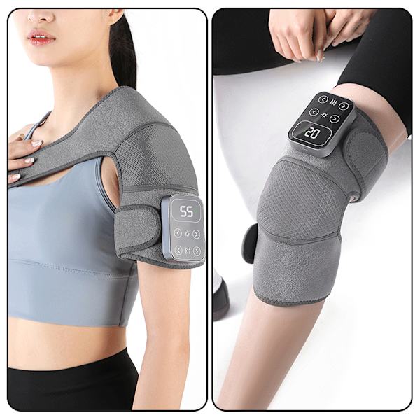 Digital Display Elvärme Knä Massager Multi Modes Justerbara Massager För Minskar svullnad Smärta 2pcs
