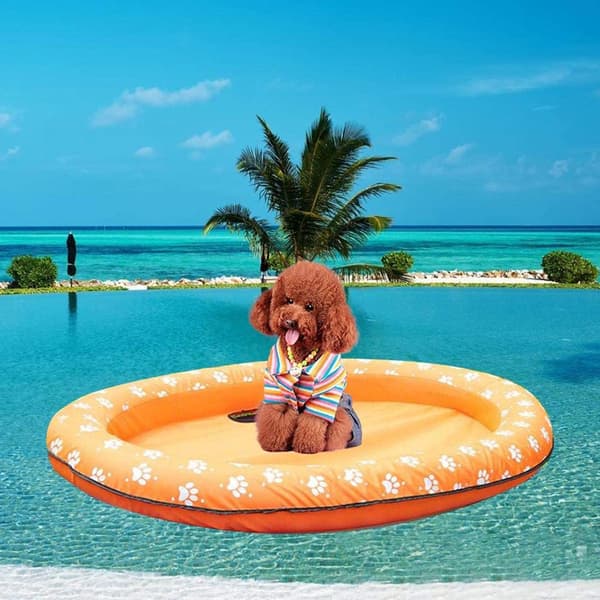 Hundpool Vattenleksaker Flytande flottar Uppblåsbar Pet Pool Float Sommar Gray