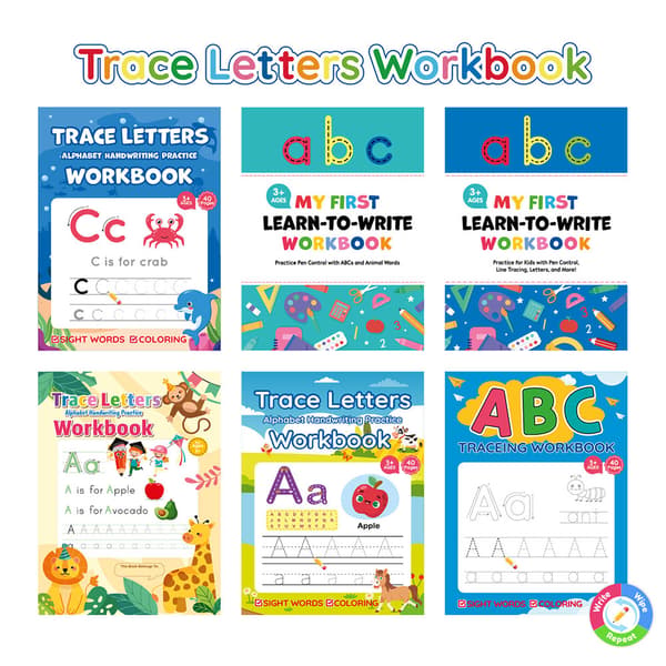 Traces Learn Arbetsböcker för barn Bokstavs- och nummerövningsbok Handskriftsövningsbok Tidig utbildningsleksak ABC