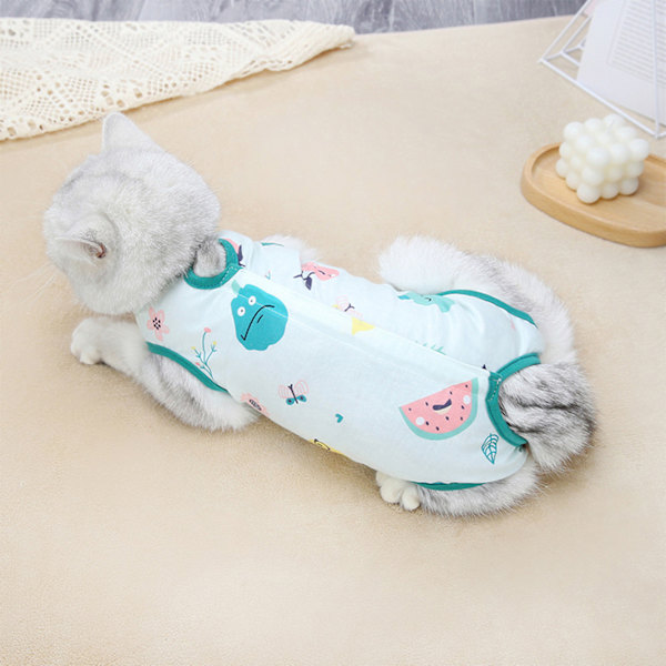 Cat Recovery Suit Katt efter operation Återhämtningsdräkt Husdjurssteriliseringsväst Yellow M