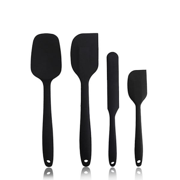 4st livsmedelsklassad silikonspatel Hög värmebeständig non-stick diskmaskin Säker BPA-fria köksredskap för bakning Black