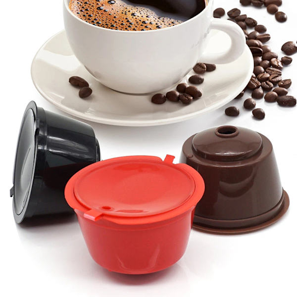 1 st Återanvändbara kaffekapslar kopp sked set Kompatibla Dolce Gusto-maskiner Red
