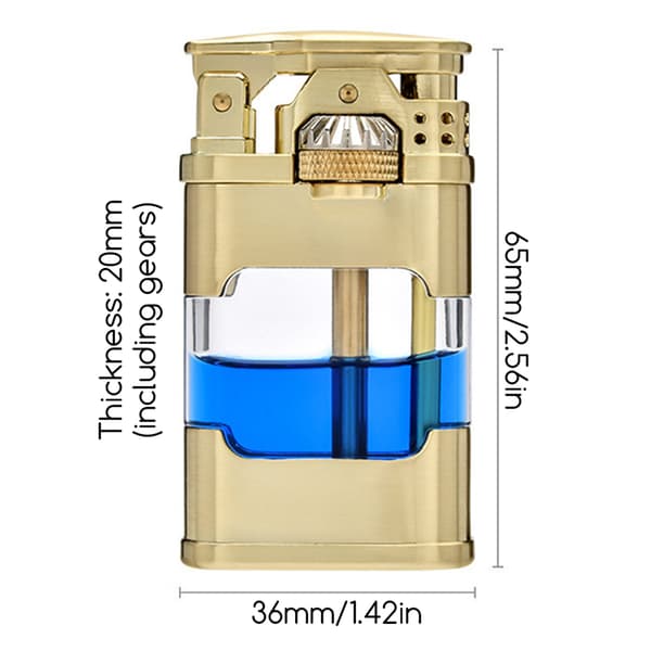 Kraftig synlig brændstoftank flint lighter til mænd synlig brændstoftank kerosenes lighter samlerobjekt til far Black Brushed