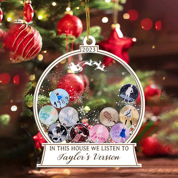 I det här huset lyssnar vi på Taylors version Prydnad Lätt julfestdekoration för julgran 2pcs