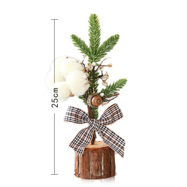 Mini julgran konstgjord Vacker miniatyr juldekoration för hem kök Desktop Cotton