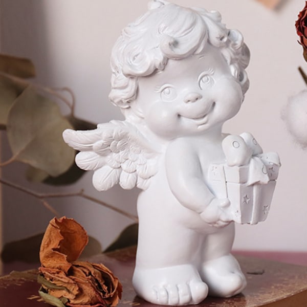 Ängelstaty Prydnad Fe Bön Heminredning Religiös konst Harts Söt Andlig Komfort Dekoration För Hem Bilhylla Love Cherubs