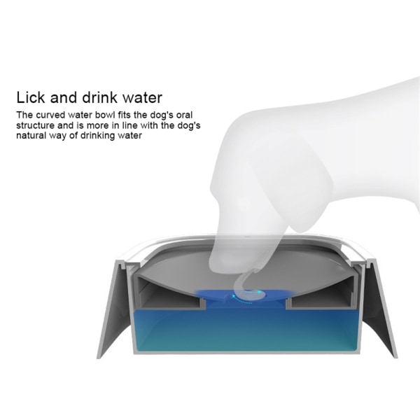 Creative Pet Water Bowl Stänksäker Dogs Water Dispenser Slow Drinking Bowl White