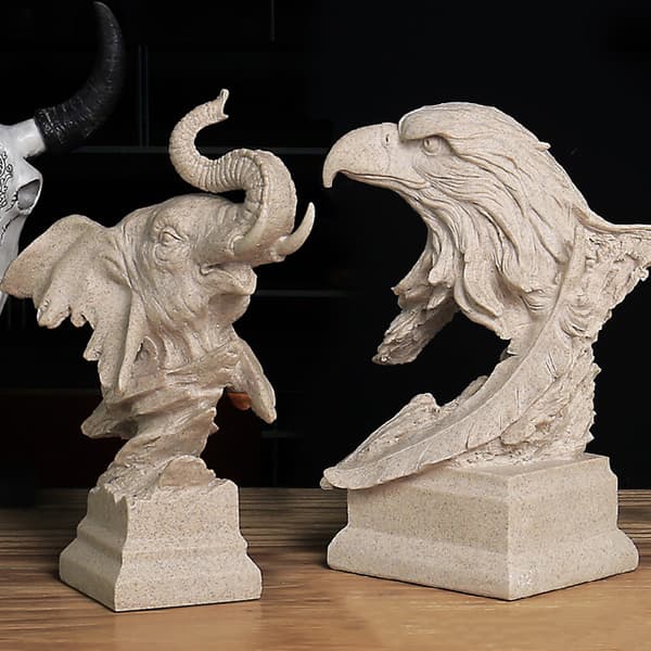 Djurskulptur Harts Örn/elefantprydnad Hemmakontor Skrivbordsdekoration Presentkonst Vardagsrumsstaty Eagle
