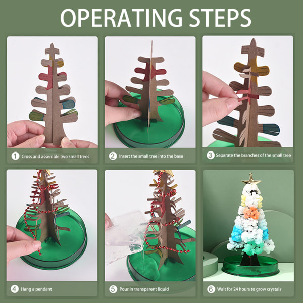 Magics Christmas Tree DIY Kit för Xmas Lätt att använda fester Leksaker för barn Vuxna Green