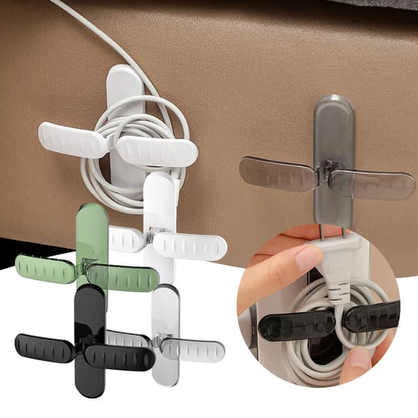 Punch-free Management Wire Hållare Roterbar Cable Manager Krok För Hem Kök Gray 2pcs