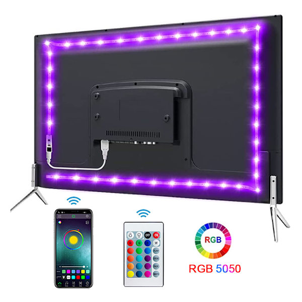 RGB- set med fjärrkontroller Bluetooth-kompatibla appar Party Bröllopslampor Dekor för inomhusrum 2m