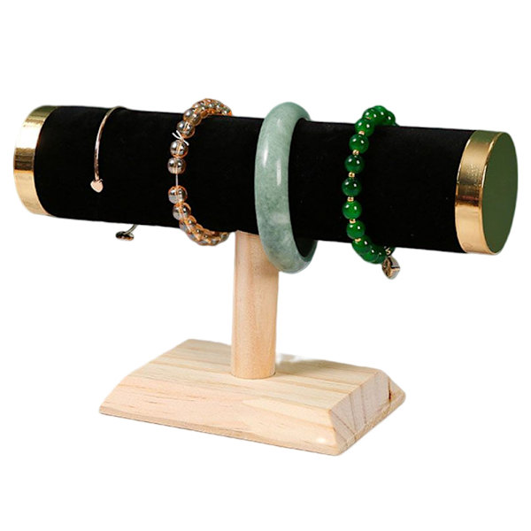 T Bar Armband Display Rack med 1 vånings multifunktionsvisning Smycken Organizer För Butik Hem Black Velvet