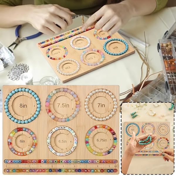 Multi-Armband Träpärlbräda för Smyckestillverkning Flerfunktionell Lätt Pärlbricka för DIY-projekt Hantverkare 1PCs