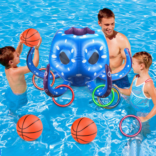 Kastringar Pool Octopus Toy Uppblåsbar Fashionabla poolleksak för utomhusbruk Blue