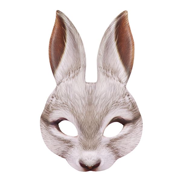 Halloween påsk Dressup Party Maskerad Kanin Mask Djur Mask Tecknad Mask Brown Rabbit One Size