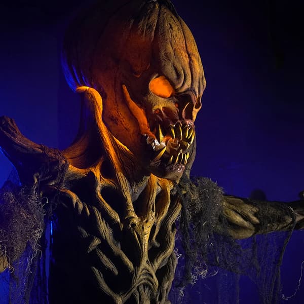 Pumpa Stalker Harts utomhusskulptur Halloween inomhus utomhus dekorativ prydnad för trädgård E