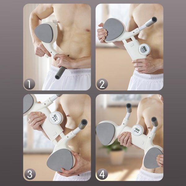 Smart Timing Plank Trainers, Magtränare med handtag, Multifunktionell Push-Up Fitness Board White