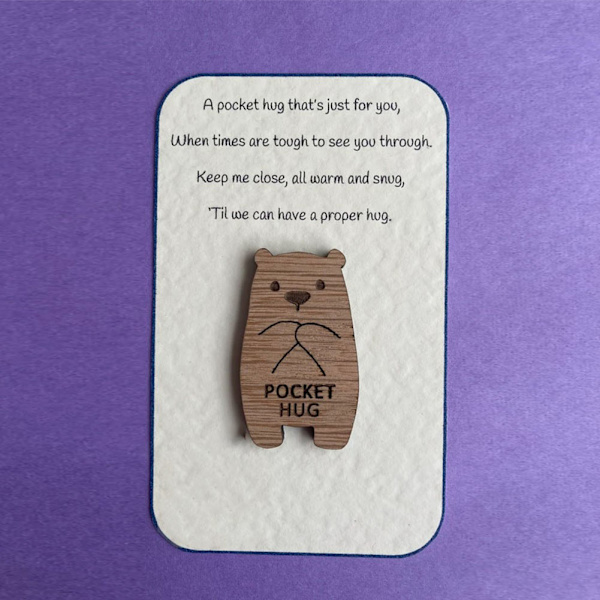Personlig Pocket Animal Kram Trä Token Thanksgiving Day Mors Dag Present Heart-shaped