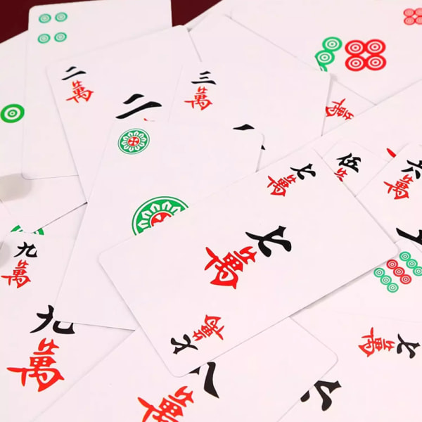 Bärbar Mahjong papperskortleksak Intressant pusselbrädspel för familjesammankomster 1 Set