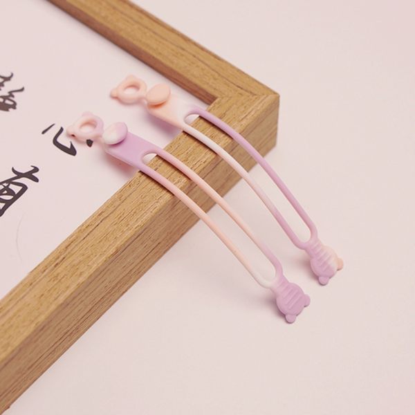 Silikonbuntband Organiser för kabelhushållskraftkabelsele rep för trådbundna headset Pink
