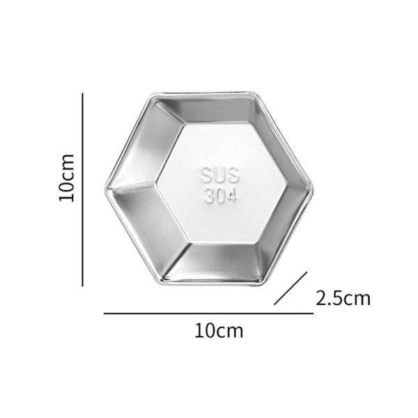 Såsrätter i rostfritt stål för kök Restaurang Sushi doppskål Mini krydda aptitretare med fack Silver 3 Grid Square Seasoning Dish