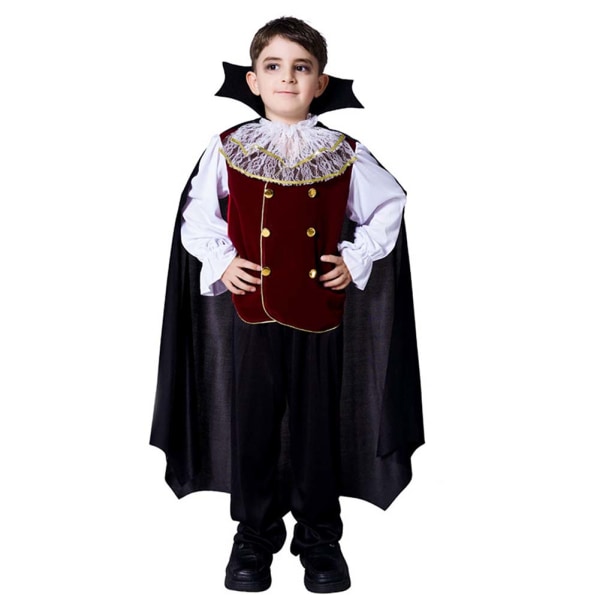 Halloween Vampyr Cosplay Kostym för Pojkar Tema Fest Scenframträdande Kläder EE149 S