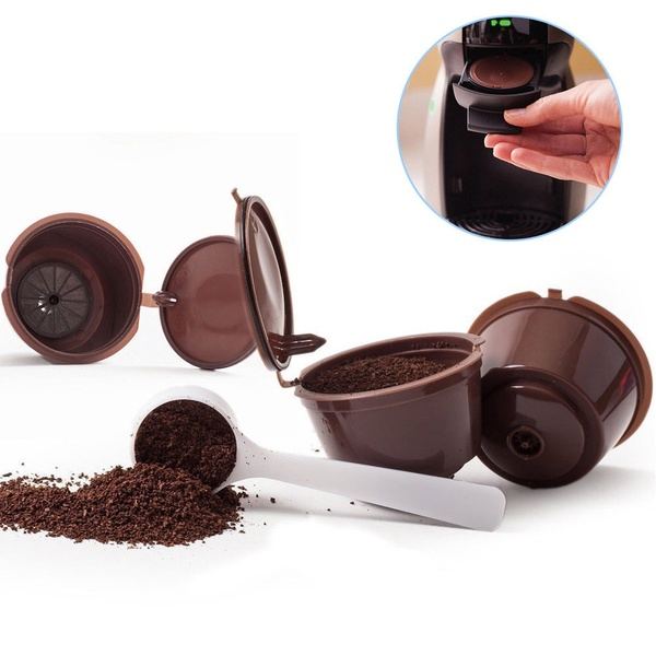 1 st Återanvändbara kaffekapslar kopp sked set Kompatibla Dolce Gusto-maskiner Red