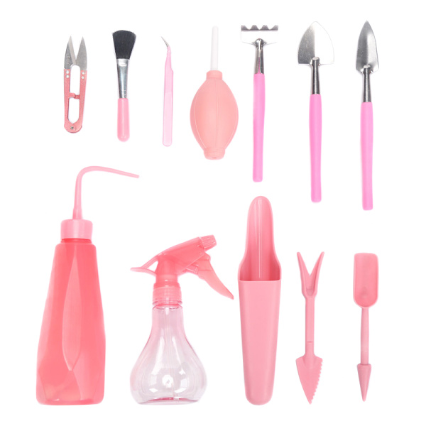 16/12/7 st Mini trädgårdshandverktygsset Suckulentväxter Plantering Bonsaiverktyg Pink 16 Piece Set