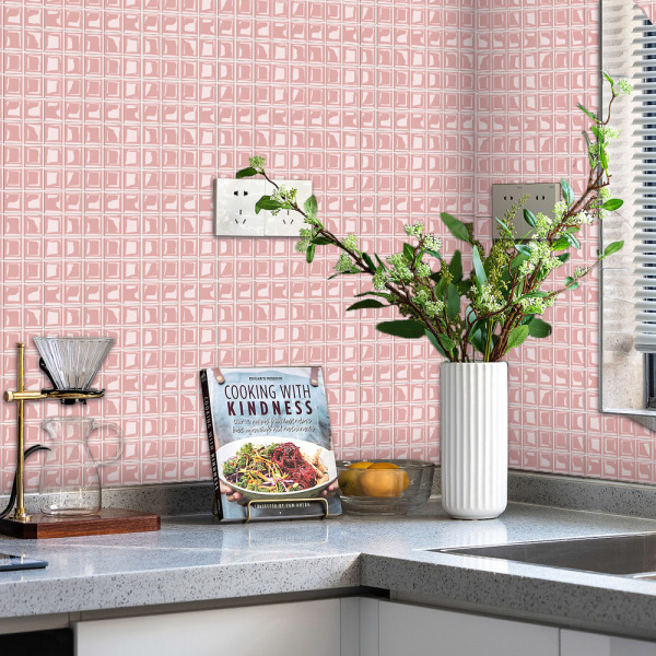 Mosaik kakel klistermärke 3D självhäftande avtagbar tapet kakel DIY hantverk dekoration för kök badrum 10*10cm