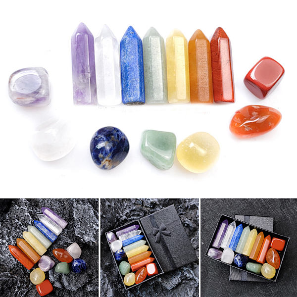 Kristallsten presentförpackning Multipurpose Naturlig Ametist Rose Quartz Chakra Stenar Dekor För Hem Vardagsrum Kontor
