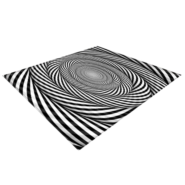 Mjuka 3D- printed mattor Vortexmatta Myra Svartvit visuell illusion Tredimensionell Vortex Vardagsrumsmatta 50*80cm A
