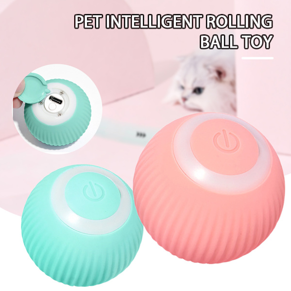 Katt Automatisk Rullande Boll Elektrisk Kattleksak Boll Interaktiva Kattleksaker Katt Leksaker rosa