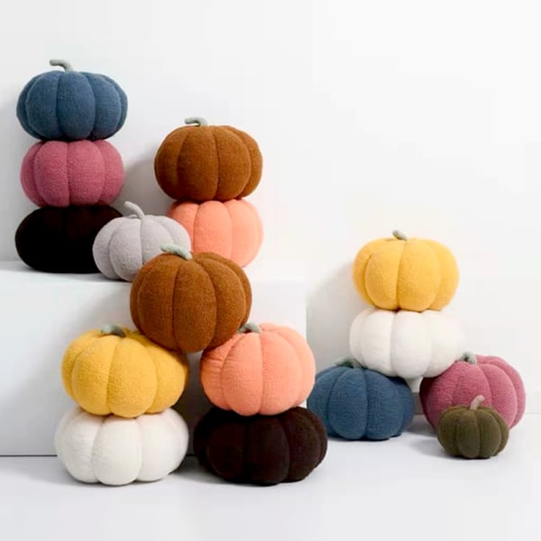 Tecknad pumpor kudde för halloween PP bomull fylld sovkompis kudde för barn pojke flicka kvinnor män Brown 35cm