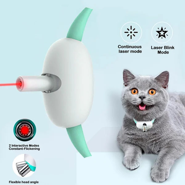 Elektriskt smart underhållande halsband för katt 2-lägen USB laddning Interaktiva kattleksaker Justerbara Smarta retande katthalsband 1pc