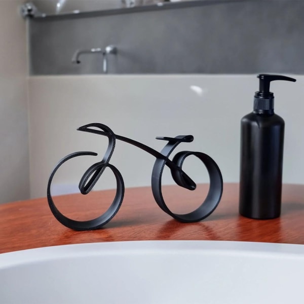 Minimalistisk cykel-skulptur Personlig bordshantverk för inomhusdekoration Black