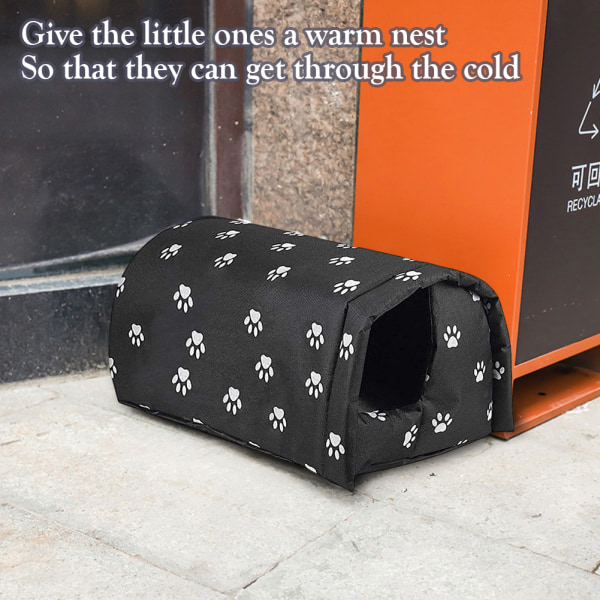 Utomhus katthus Vattentätt Varmaste utomhus katthem Tvättbart väderbeständigt husdjurshus för utspridda husdjur Black L