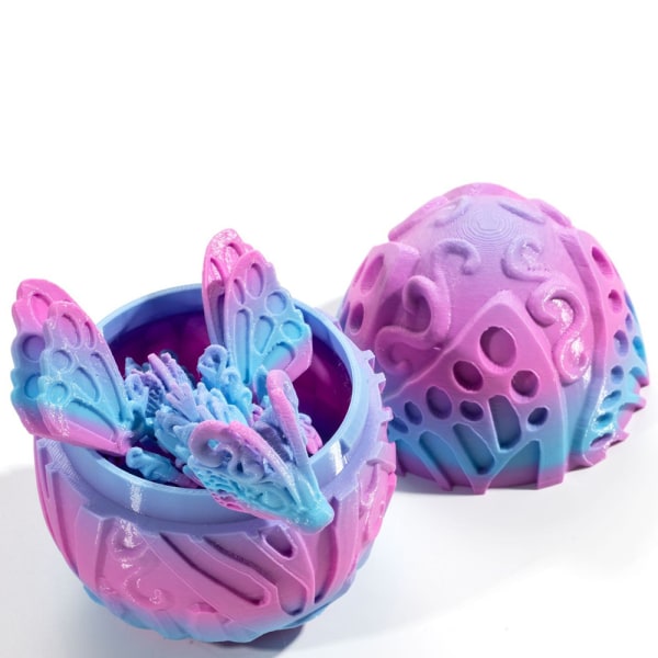 3D- printed fjärilar Drakar prydnad med ägg Lätt skrivbordsdekoration för vardagsrummet Cherry Blossom Color