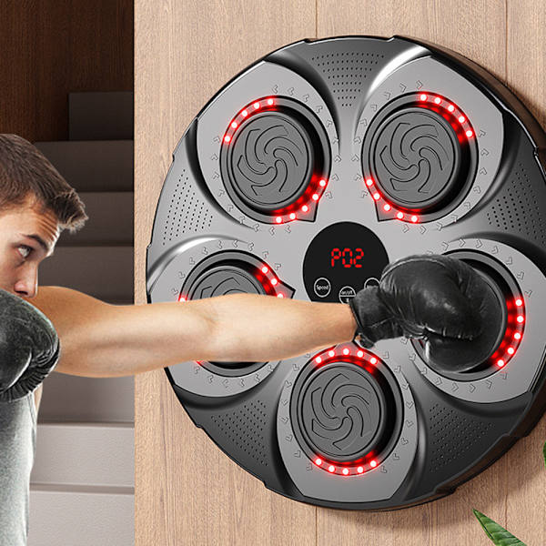 LED Music Effect Boxningsmatta Multipurpose Rapid Rebound Boxning Training Pad Fitness Utrustning Red