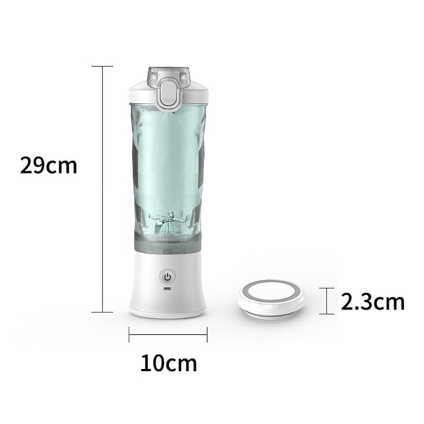 600 ml Fashion Juicer Cup med Filp cover USB Uppladdningsbar Juice Cup Ice Crusher För Hem Ourdoor Sport Violet