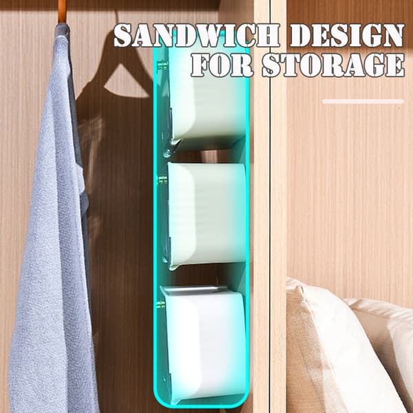 Punch-free Hänger Underkläder Box Ej borrande Platssparande BH- case För sovrum Green